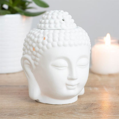 White Buddha Head Oil Burner - Alchem Soul