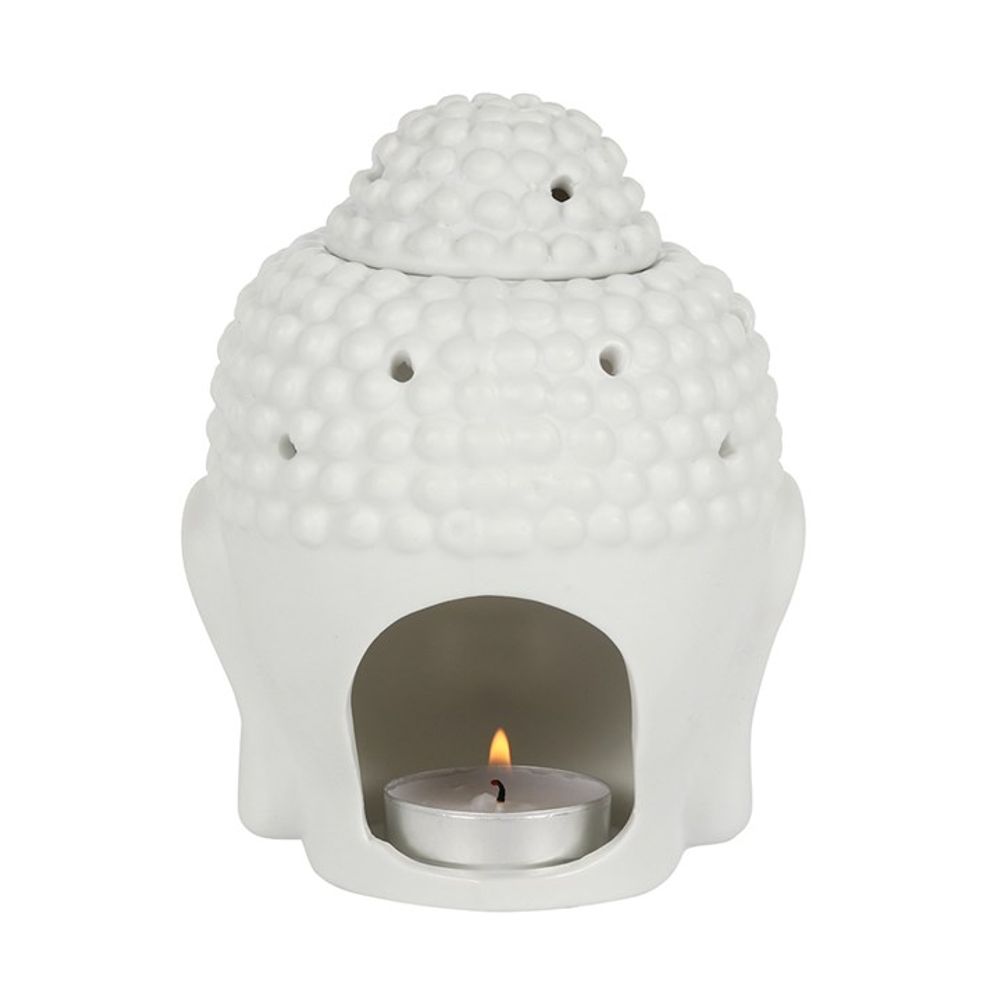 White Buddha Head Oil Burner - Alchem Soul