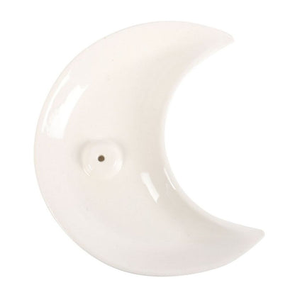 White Crescent Moon Incense Stick Holder - Alchem Soul