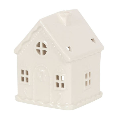 White Gingerbread House Tealight Holder - Alchem Soul