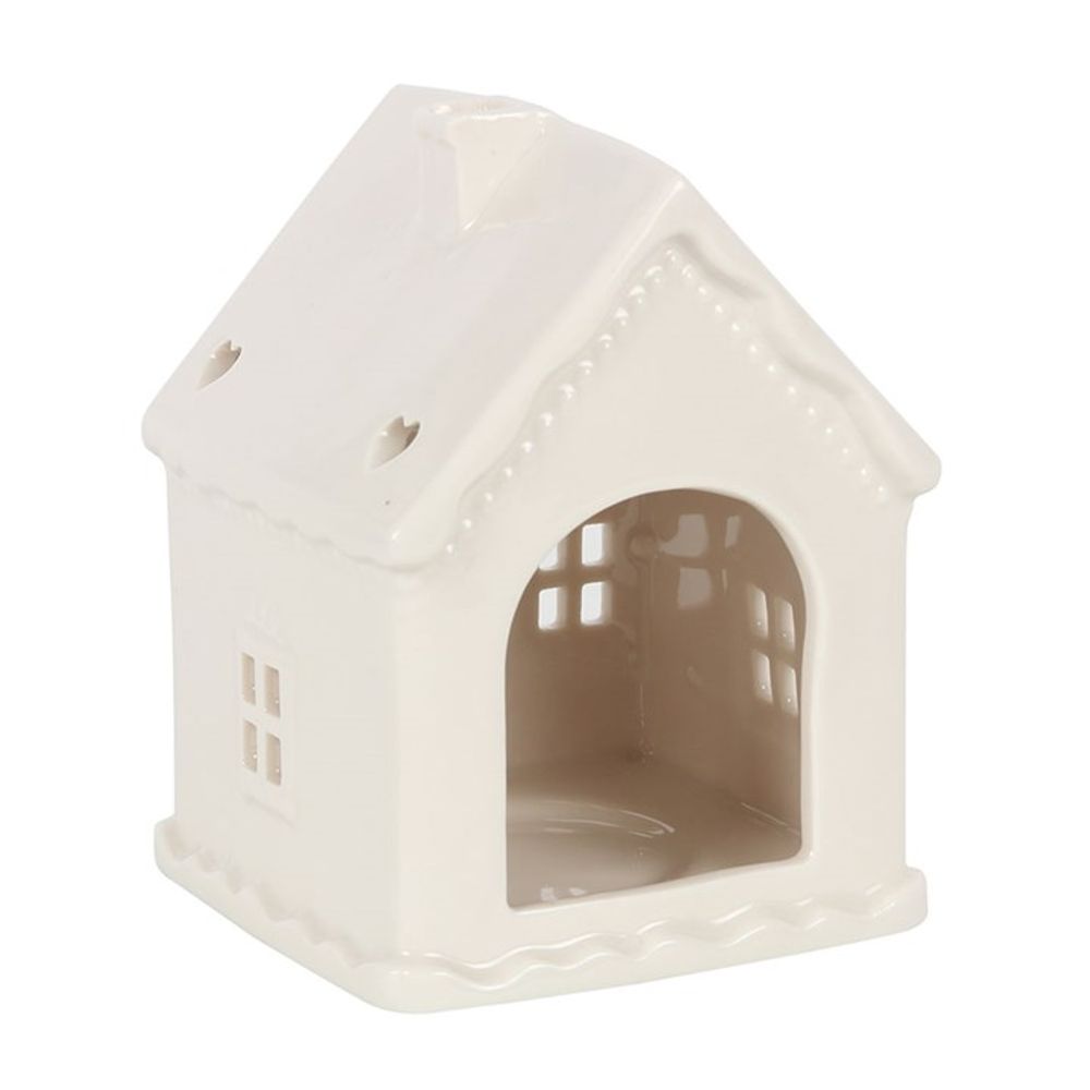 White Gingerbread House Tealight Holder - Alchem Soul