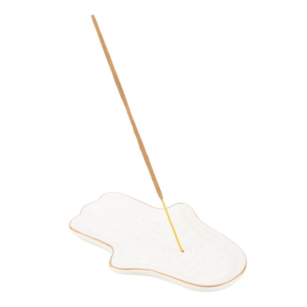 White Hamsa Hand Incense Stick Holder - Alchem Soul