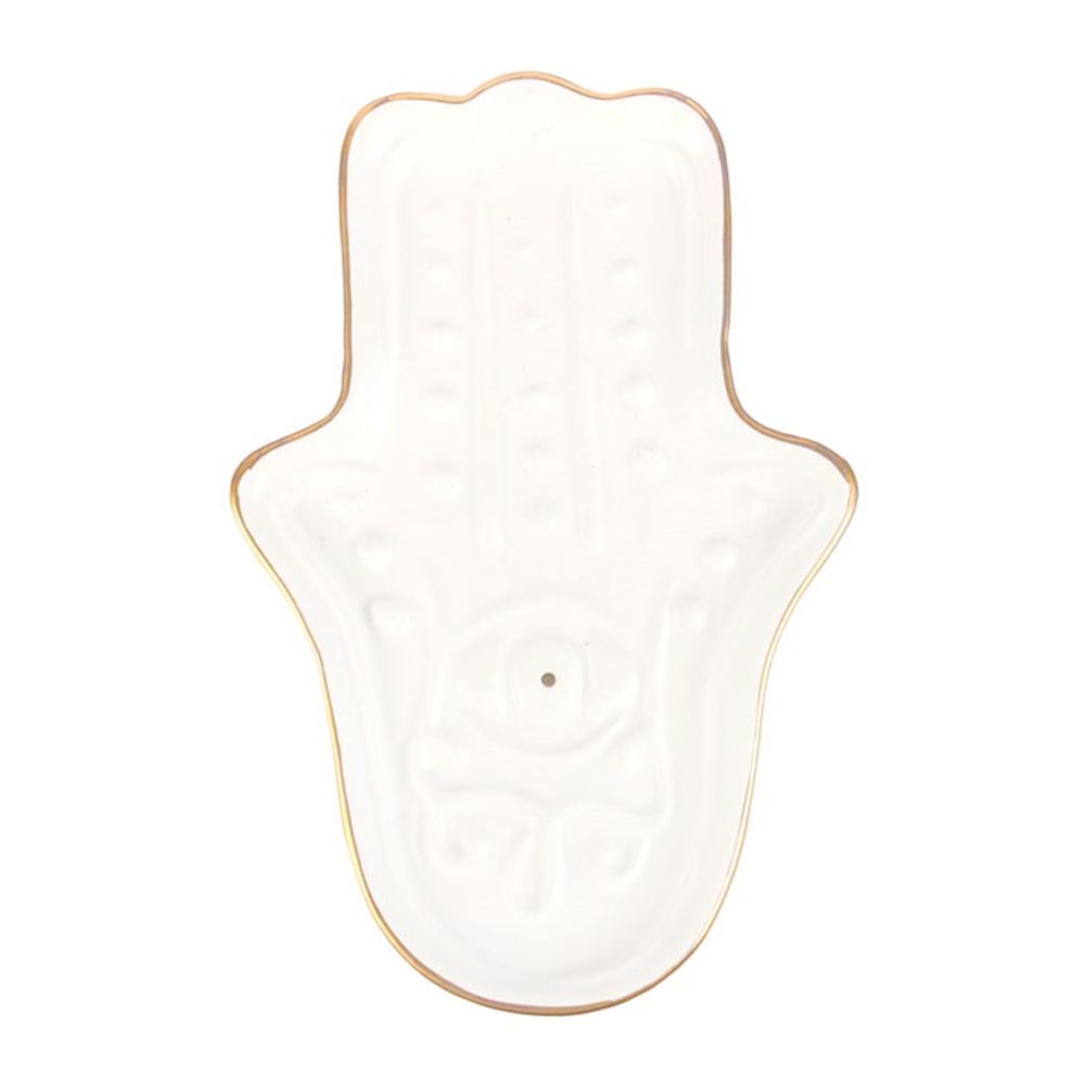 White Hamsa Hand Incense Stick Holder - Alchem Soul