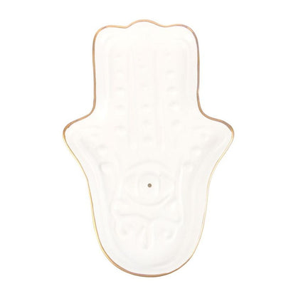 White Hamsa Hand Incense Stick Holder - Alchem Soul