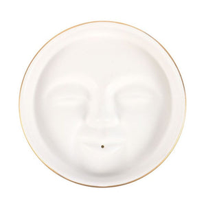 White Moon Face Incense Stick Holder - Alchem Soul