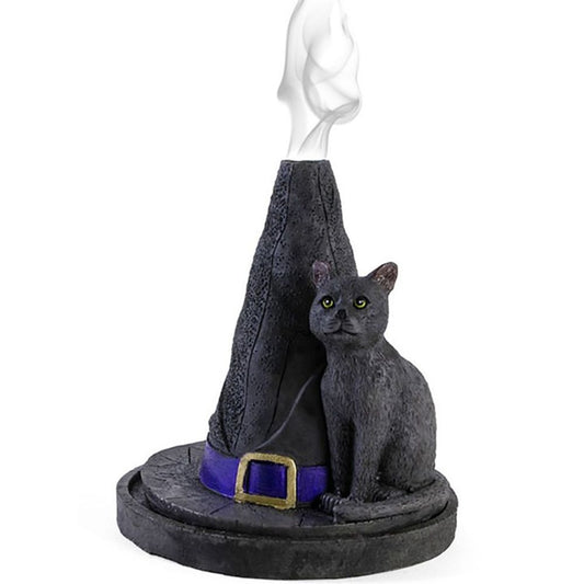 Witch Hat With Cat Incense Cone Holder - Alchem Soul