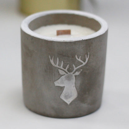 Wooden Wick Candle Med Pot - Stag Head - Whiskey and Woodsmoke - Alchem Soul