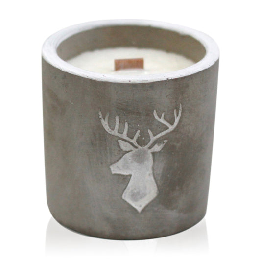 Wooden Wick Candle Med Pot - Stag Head - Whiskey and Woodsmoke - Alchem Soul