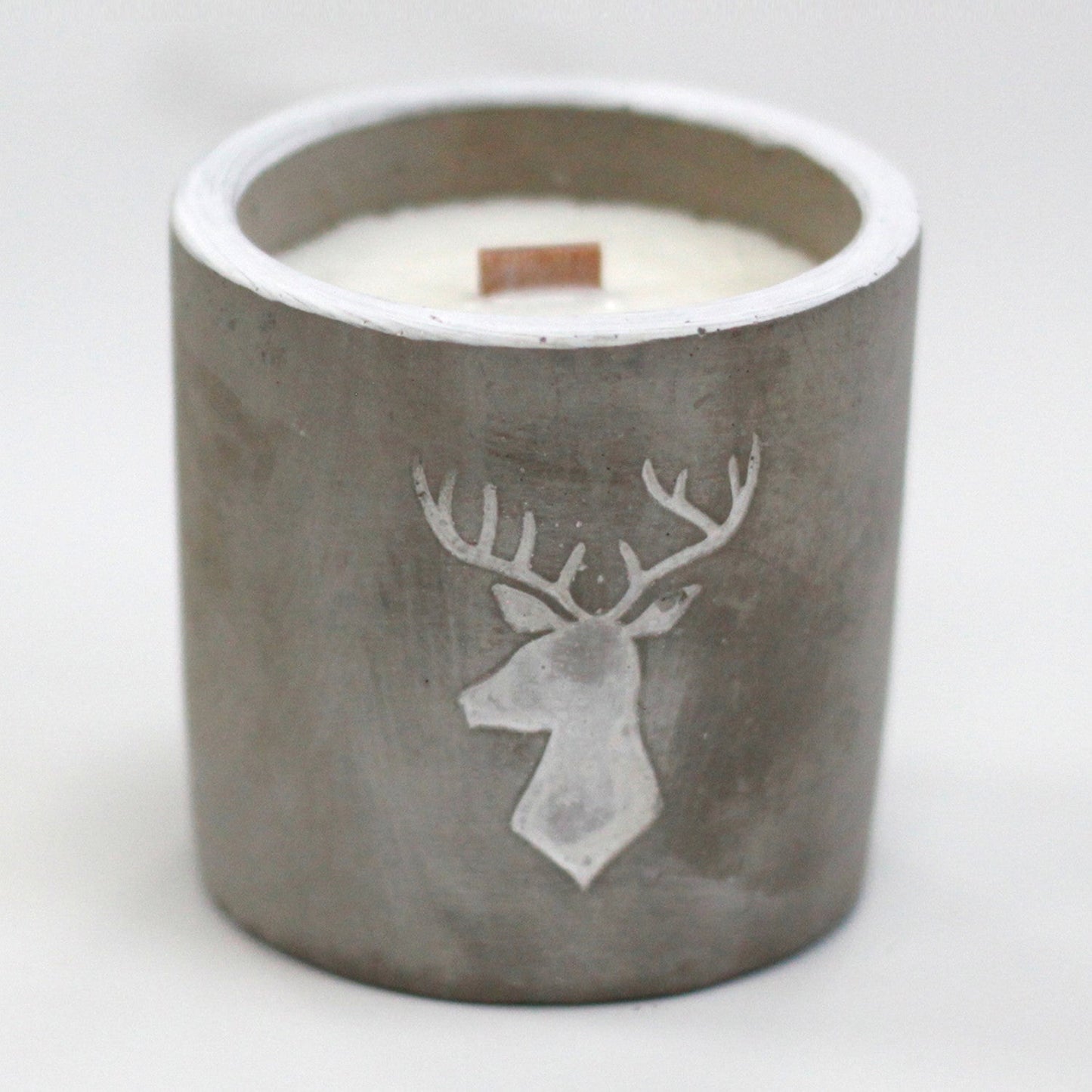 Wooden Wick Candle Med Pot - Stag Head - Whiskey and Woodsmoke - Alchem Soul