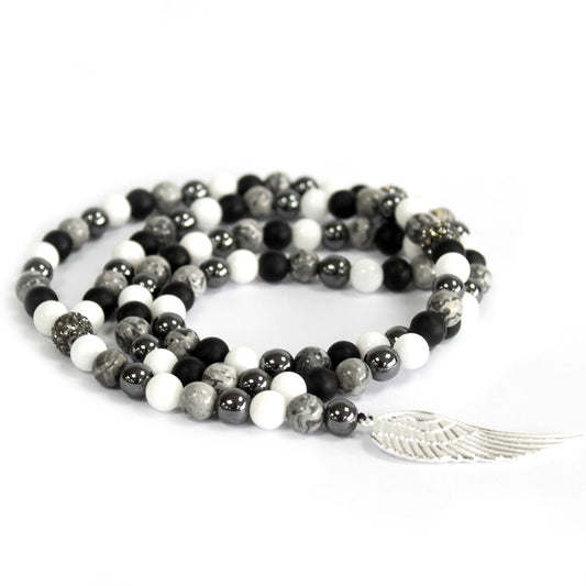 Angel Wing / Grey Agate - Gemstone Necklace - Alchem Soul