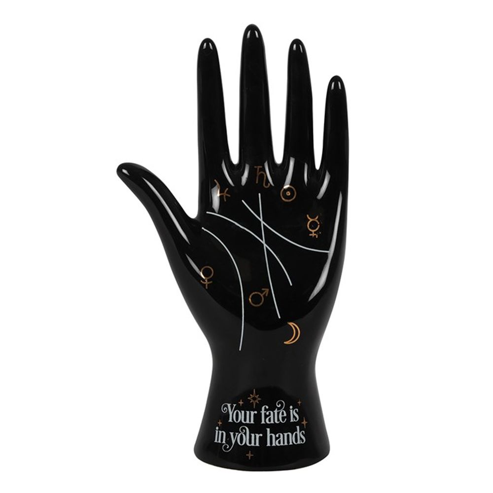 Black Ceramic Palmistry Hand Ornament - Alchem Soul