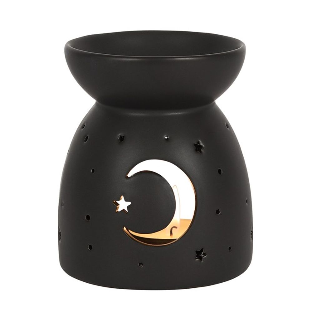 Black Mystical Moon Cut Out Oil Burner - Alchem Soul