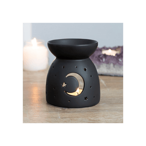 Black Mystical Moon Cut Out Oil Burner - Alchem Soul