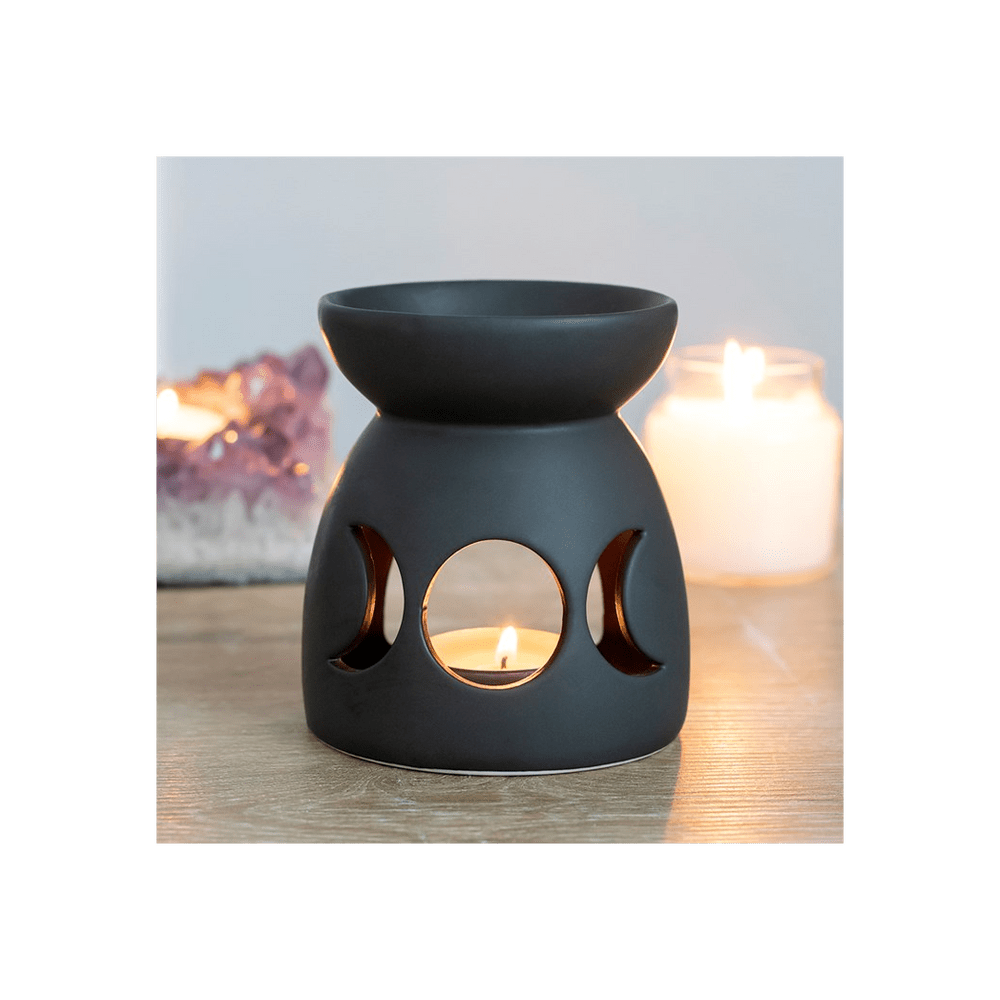 Black Triple Moon Cut Out Oil Burner - Alchem Soul