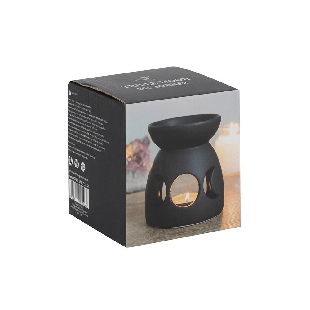 Black Triple Moon Cut Out Oil Burner - Alchem Soul