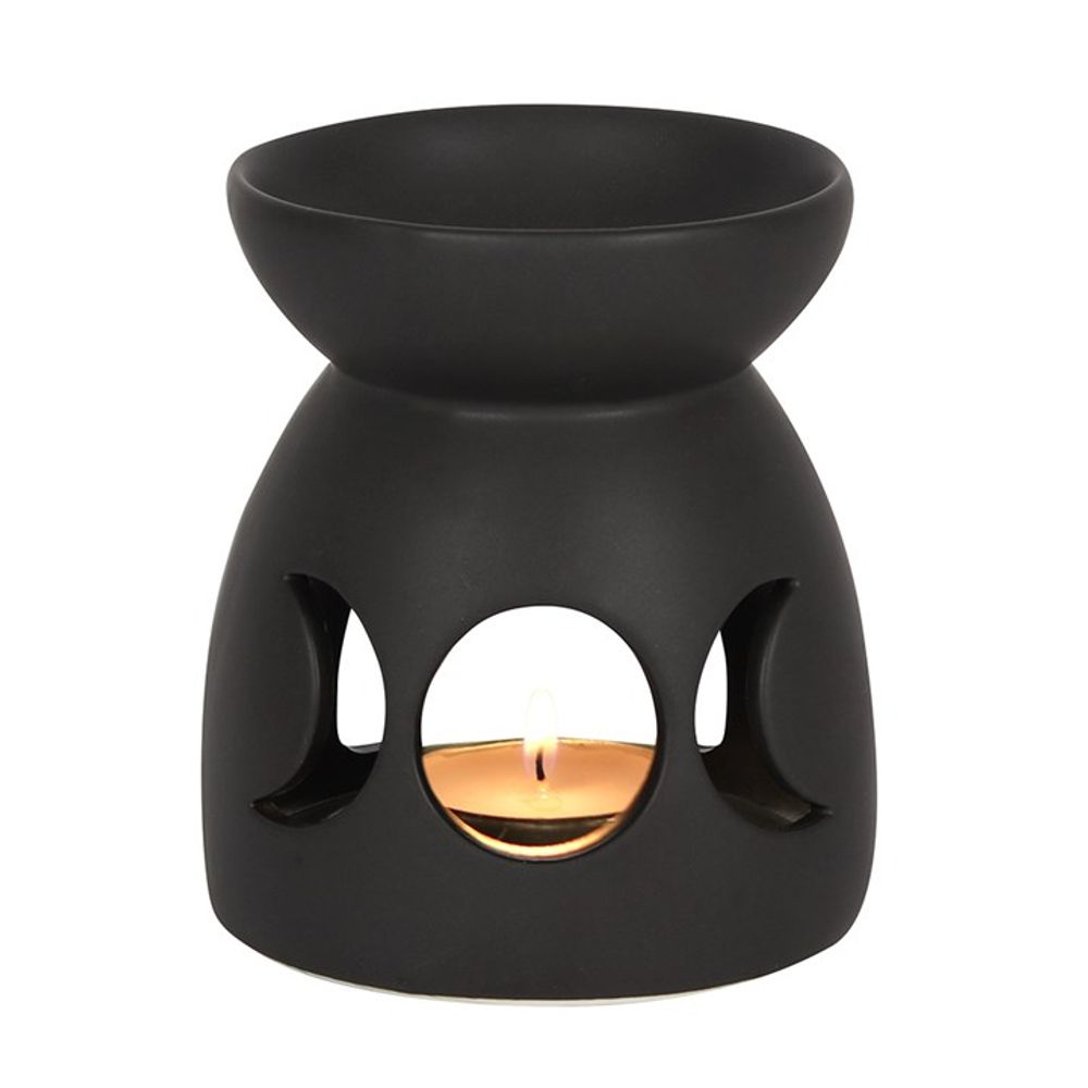 Black Triple Moon Cut Out Oil Burner - Alchem Soul