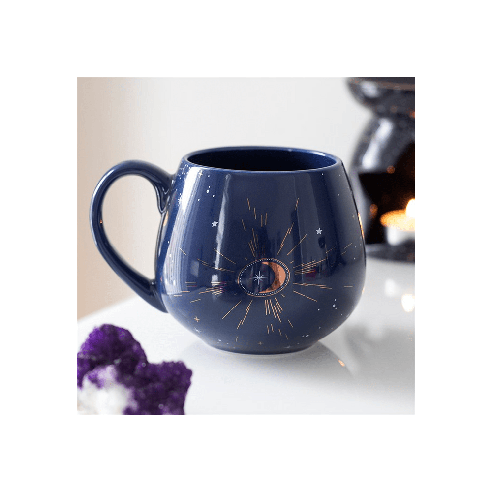 Blue Crescent Moon Rounded Mug - Alchem Soul