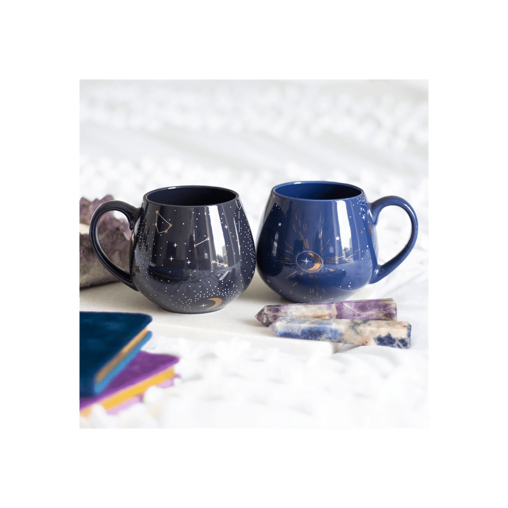 Blue Crescent Moon Rounded Mug - Alchem Soul