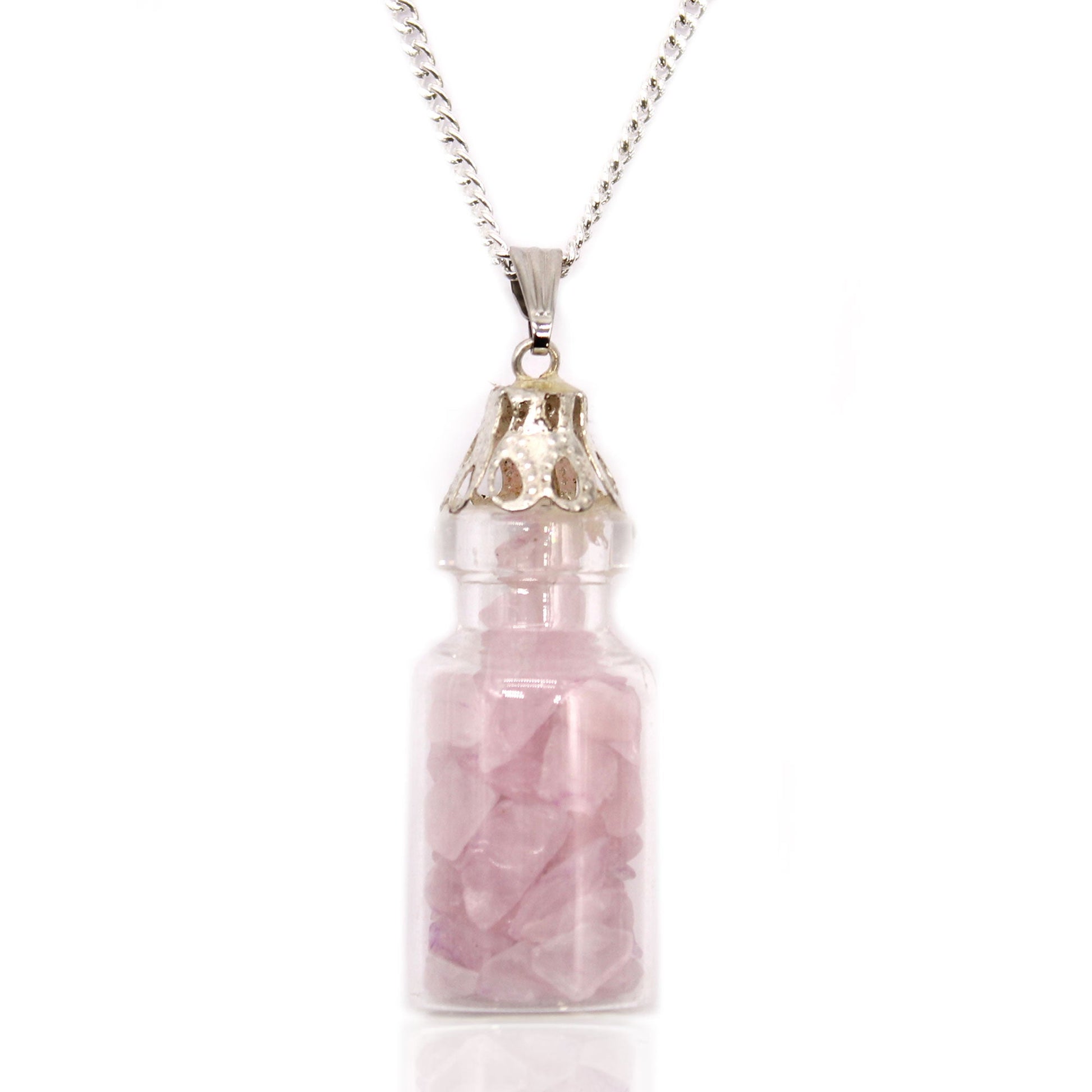 Bottled Gemstones Necklace - Rose Quartz - Alchem Soul