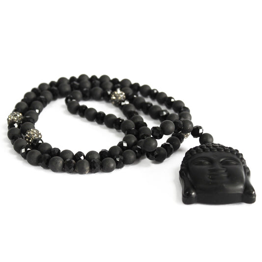 Buddha / Black Stone - Gemstone Necklace - Alchem Soul