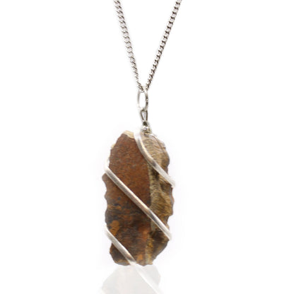 Cascade Wrapped Gemstone Necklace - Rough Tiger Eye - Alchem Soul