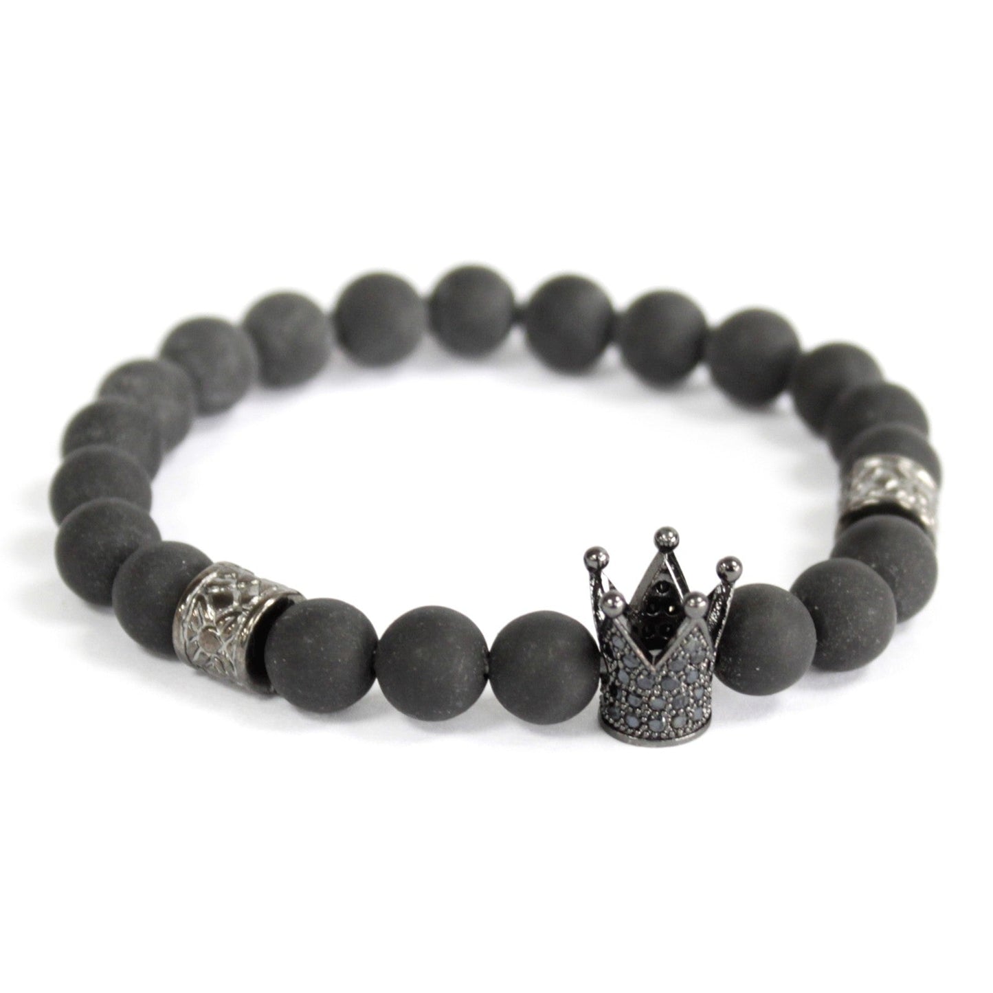 Crystal Crown / Black Agate - Gemstone Bracelet - Alchem Soul