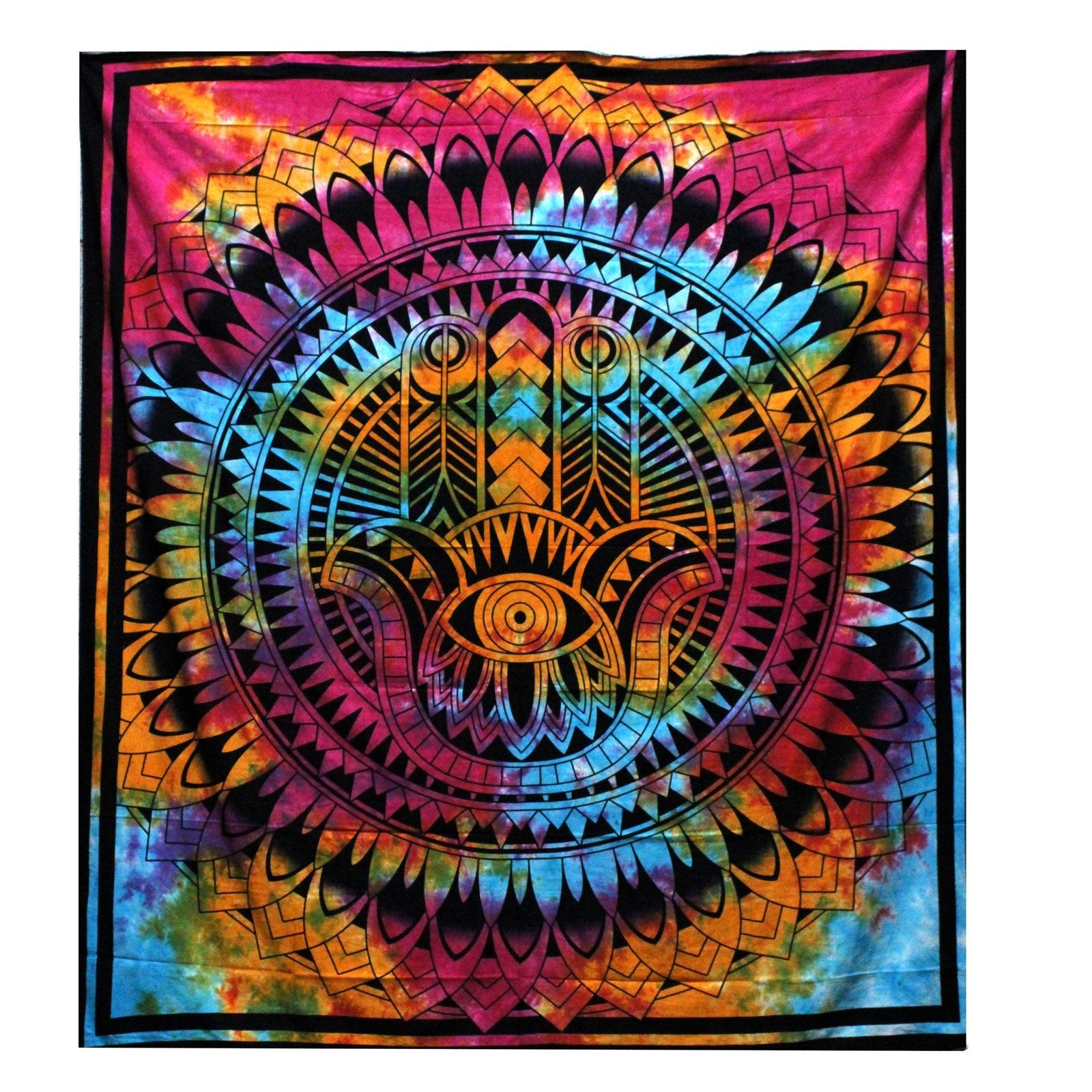 Double Cotton Bedspread + Wall Hanging - Hamsa - Alchem Soul