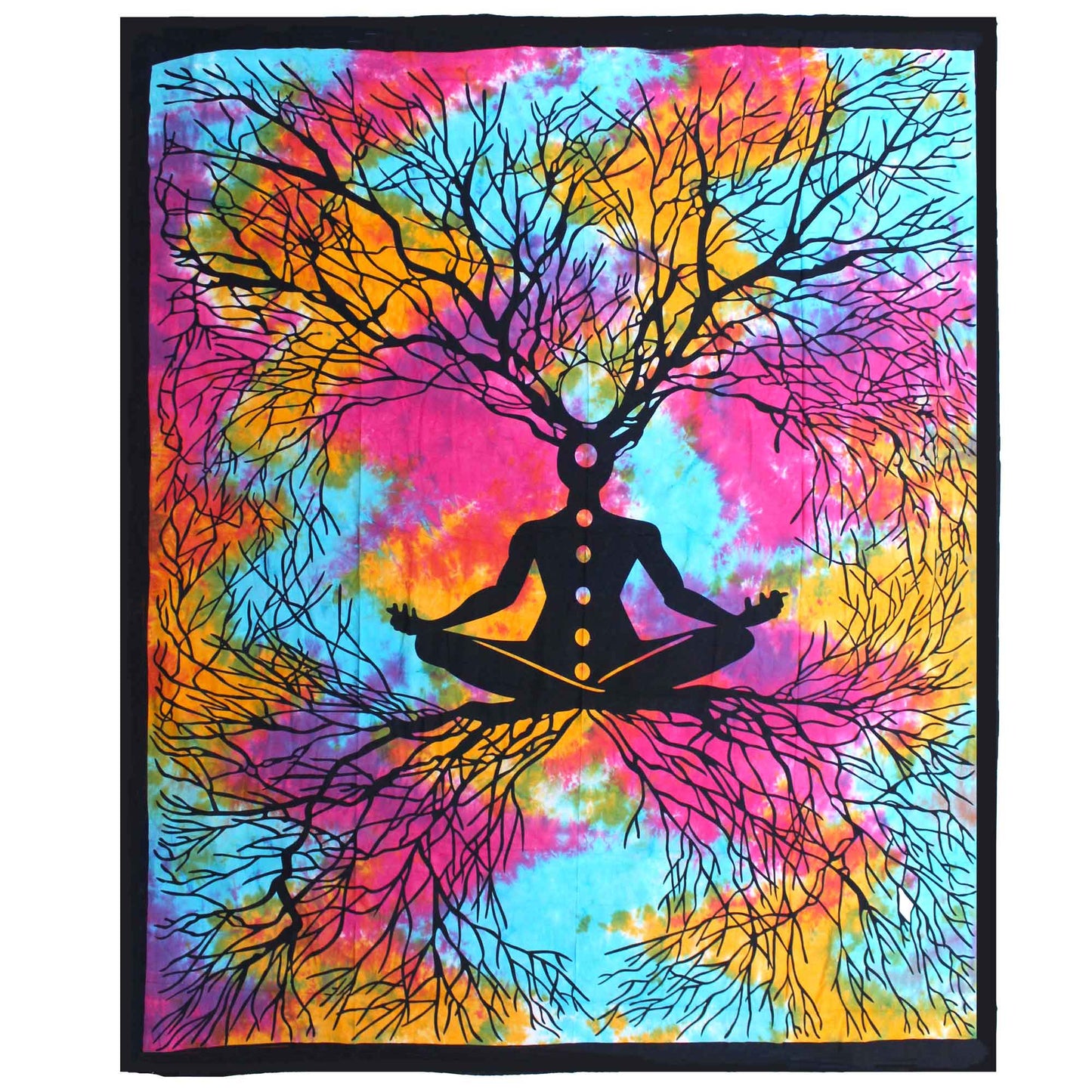 Double Cotton Bedspread + Wall Hanging - Yoga Tree - Alchem Soul