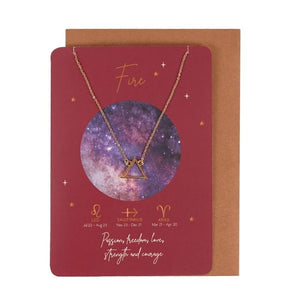 Fire Element Zodiac Necklace Card - Alchem Soul