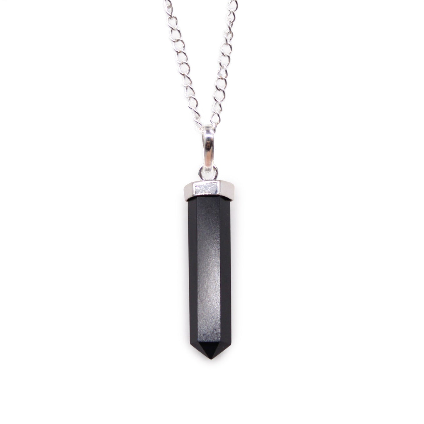 Gemstone Classic Point Pendant - Black Agate - Alchem Soul