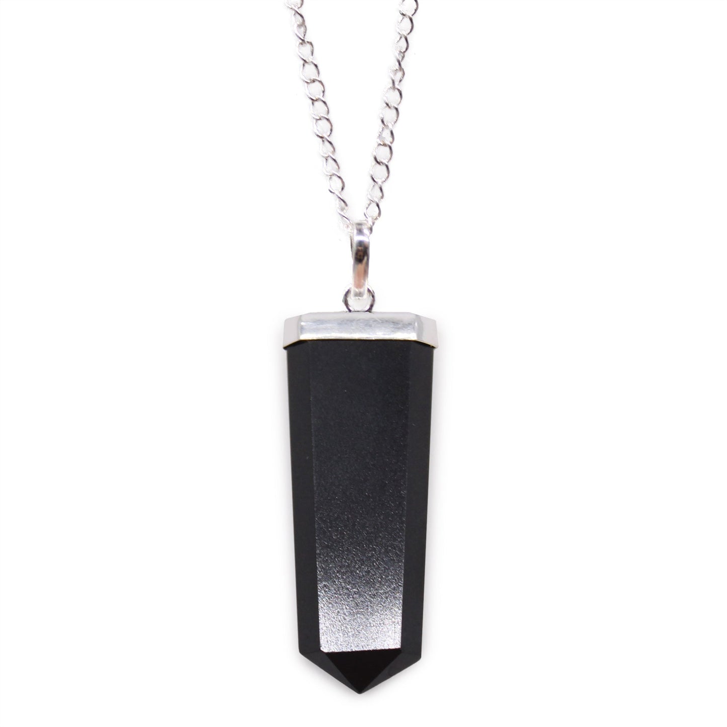 Gemstone Flat Pencil Pendant - Black Agate - Alchem Soul