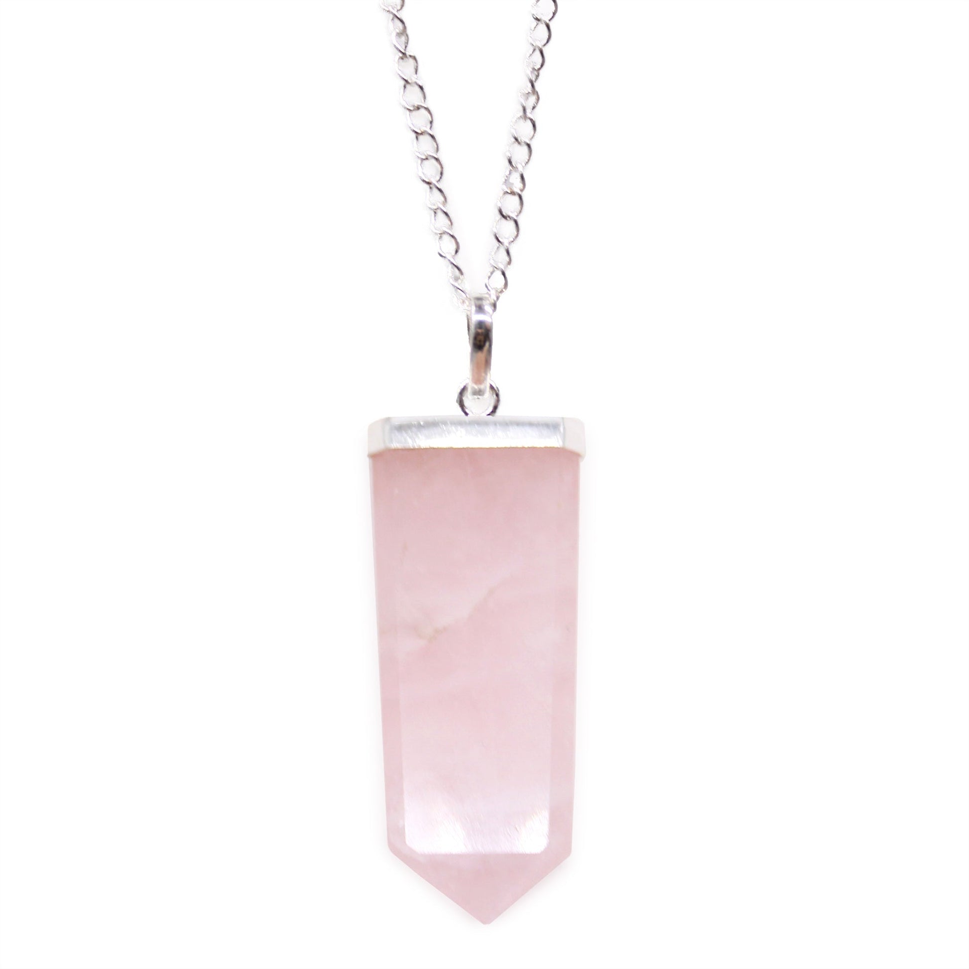 Gemstone Flat Pencil Pendant - Rose Quartz - Alchem Soul