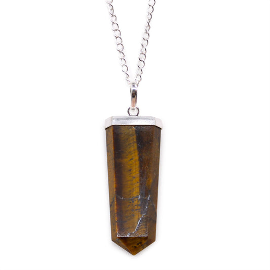 Gemstone Flat Pencil Pendant - Tiger Eye - Alchem Soul