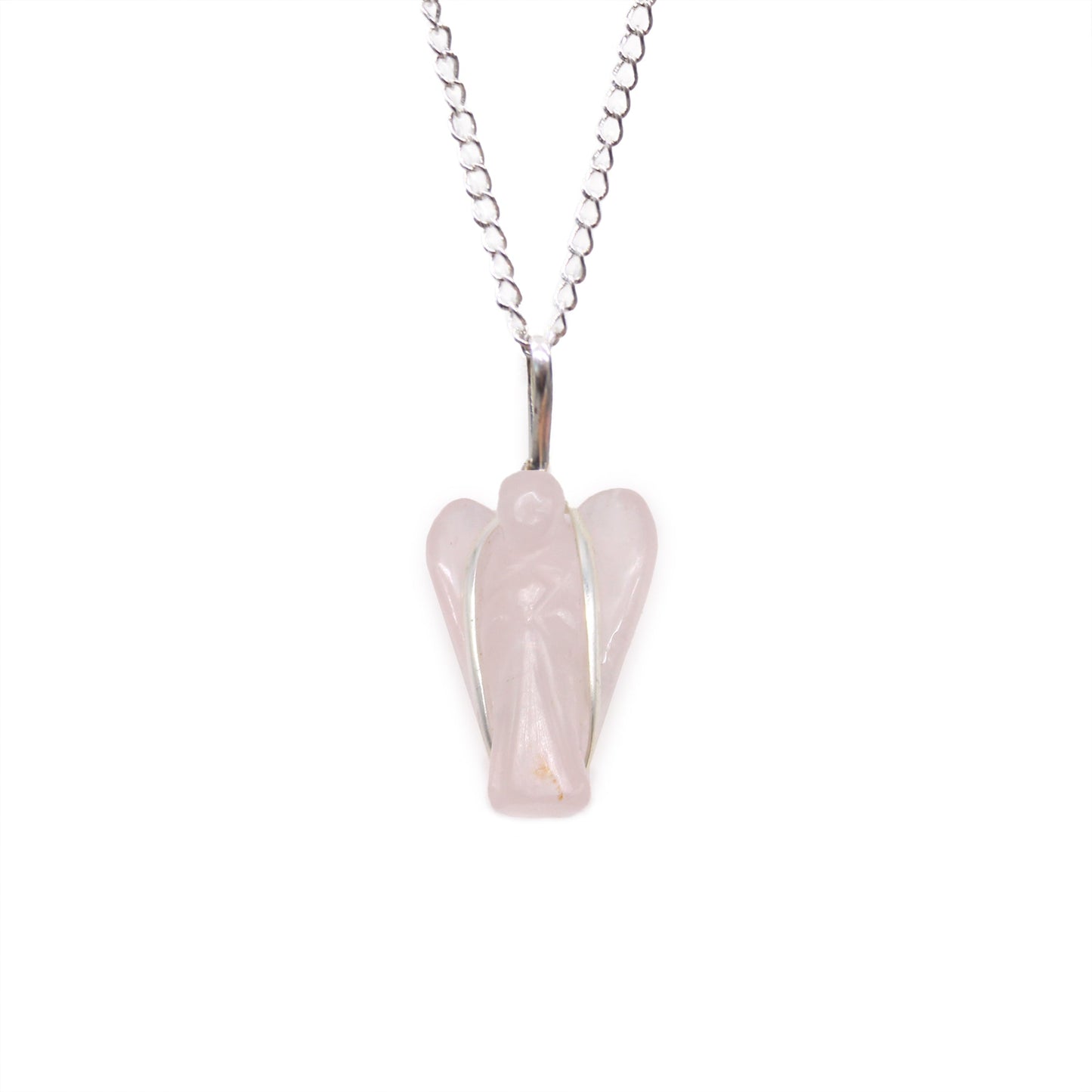 Gemstone Guardian Angel Pendant - Rose Quartz - Alchem Soul