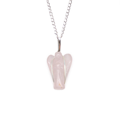 Gemstone Guardian Angel Pendant - Rose Quartz - Alchem Soul