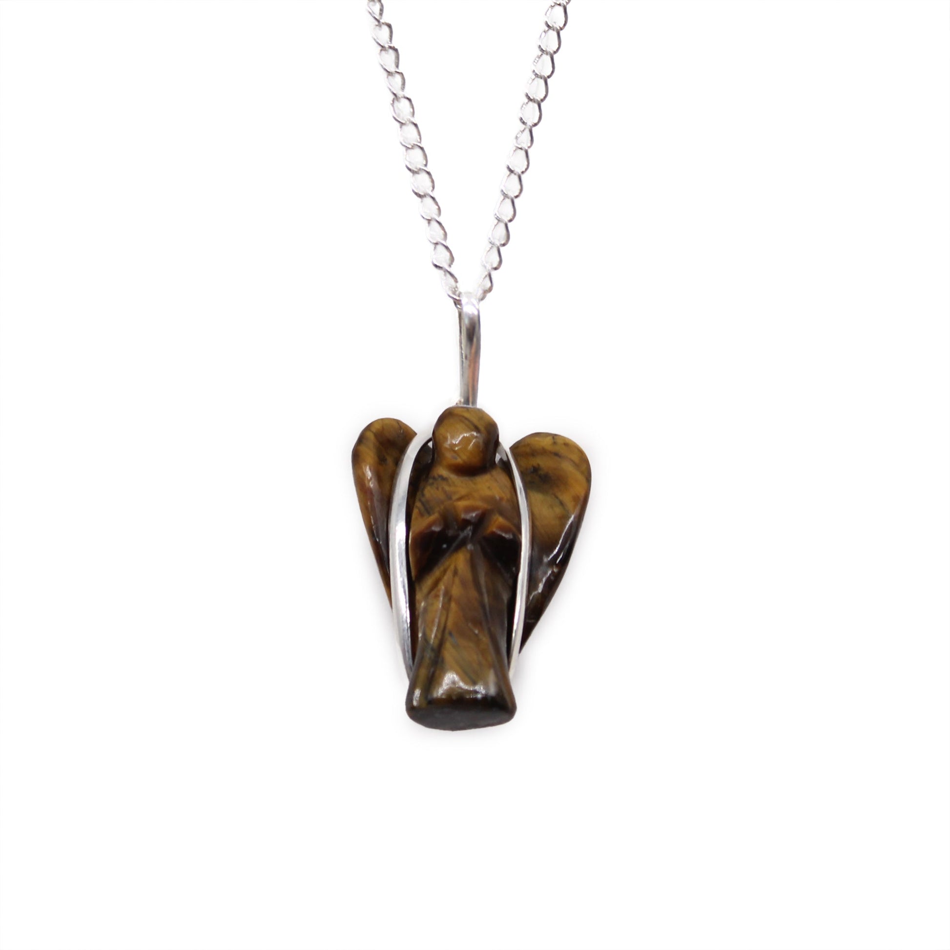 Gemstone Guardian Angel Pendant - Tiger Eye - Alchem Soul