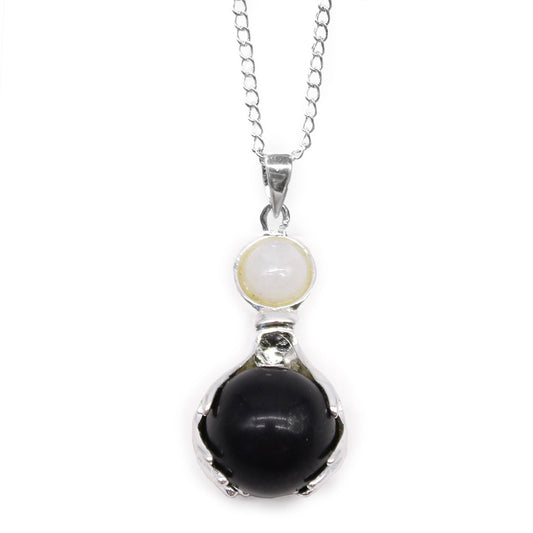 Gemstone Healing Hands Pendant - Black Agate - Alchem Soul