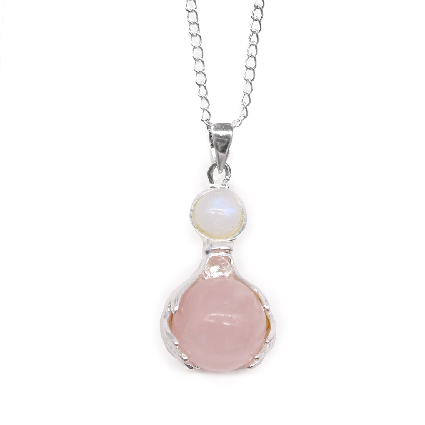 Gemstone Healing Hands Pendant - Rose Quartz - Alchem Soul