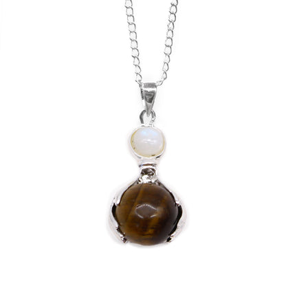 Gemstone Healing Hands Pendant - Tiger Eye - Alchem Soul