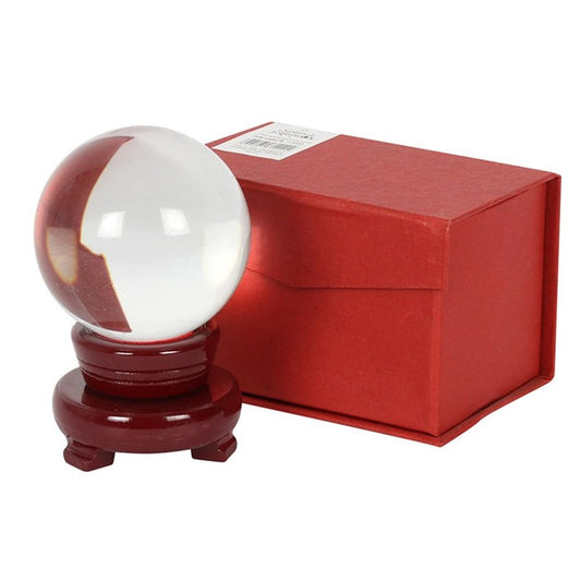 Glass Crystal Ball With Stand Enchanting Divination - 8cm - Alchem Soul