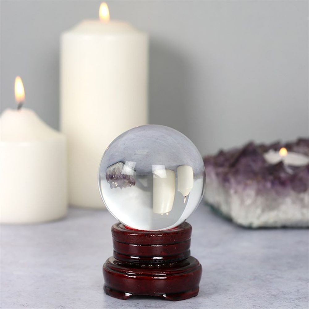 Glass Crystal Ball With Stand Mystical Divination - 6cm - Alchem Soul