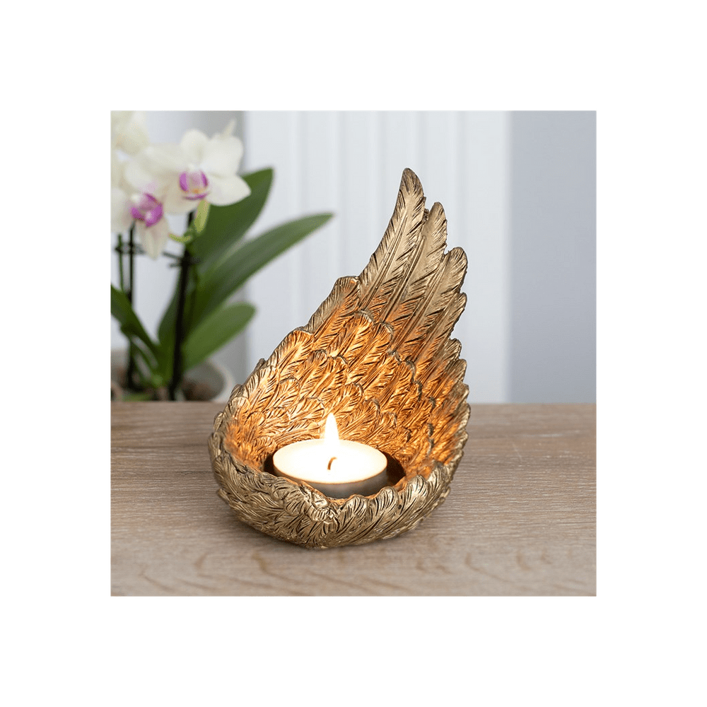 Gold Single Angel Wing Candle Holder - Alchem Soul