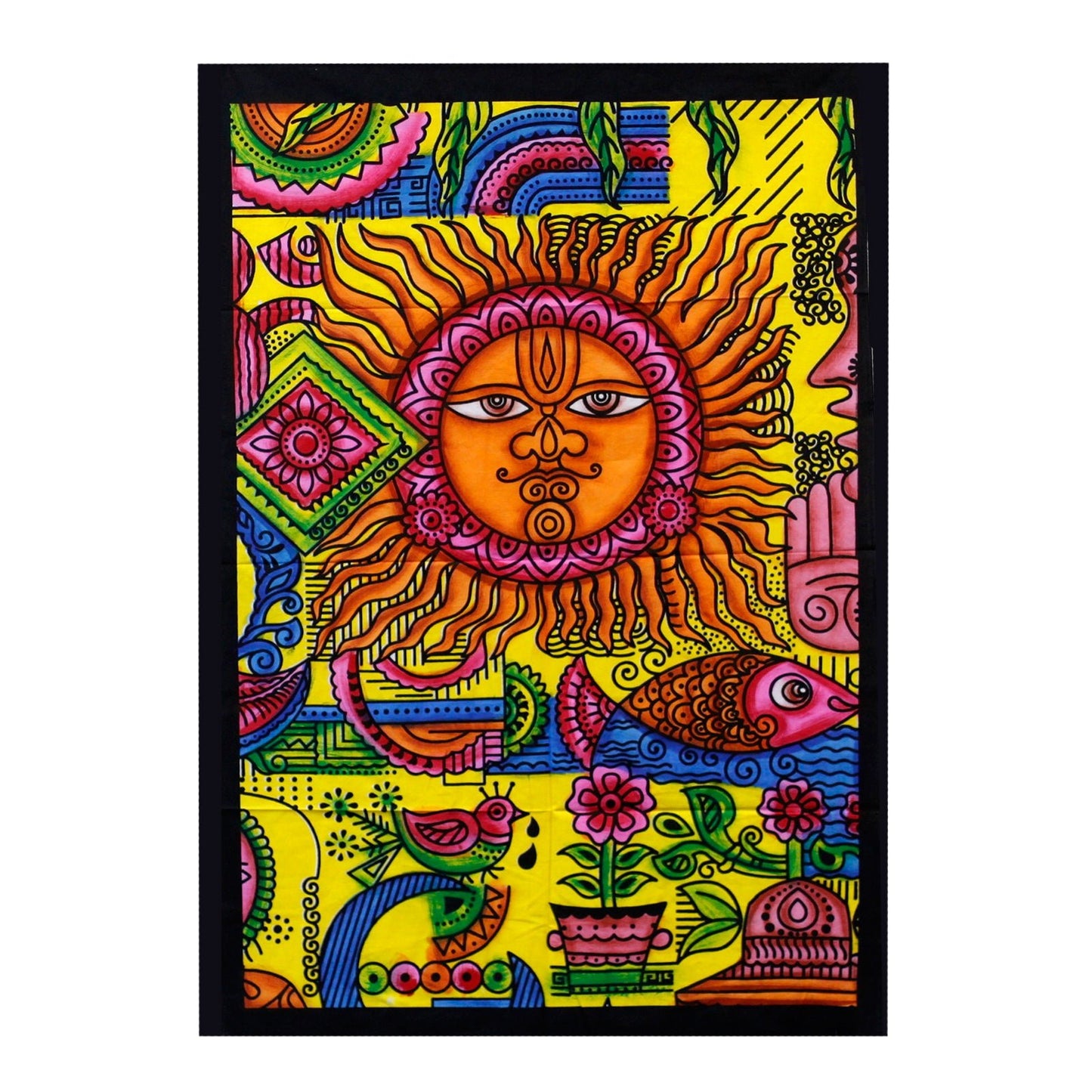 Handbrushed Cotton Wall Art - Sun - Alchem Soul