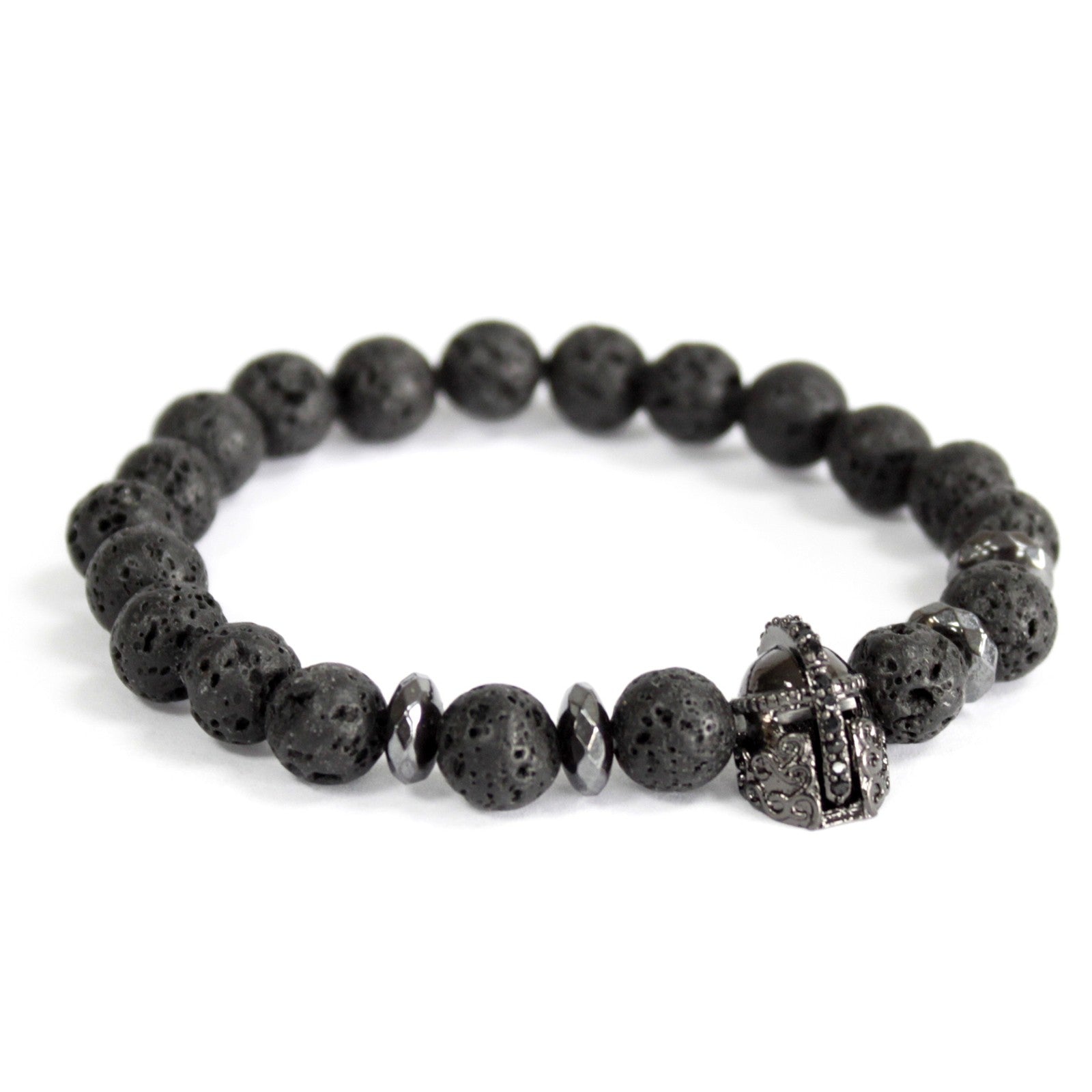 Knight's Helmet / Lava Stone - Gemstone Bracelet - Alchem Soul