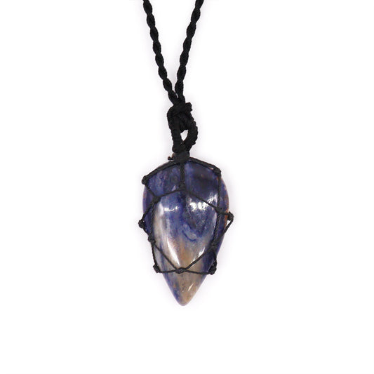 Laced Gemstone Teardrop Pendant - Sodalite - Alchem Soul