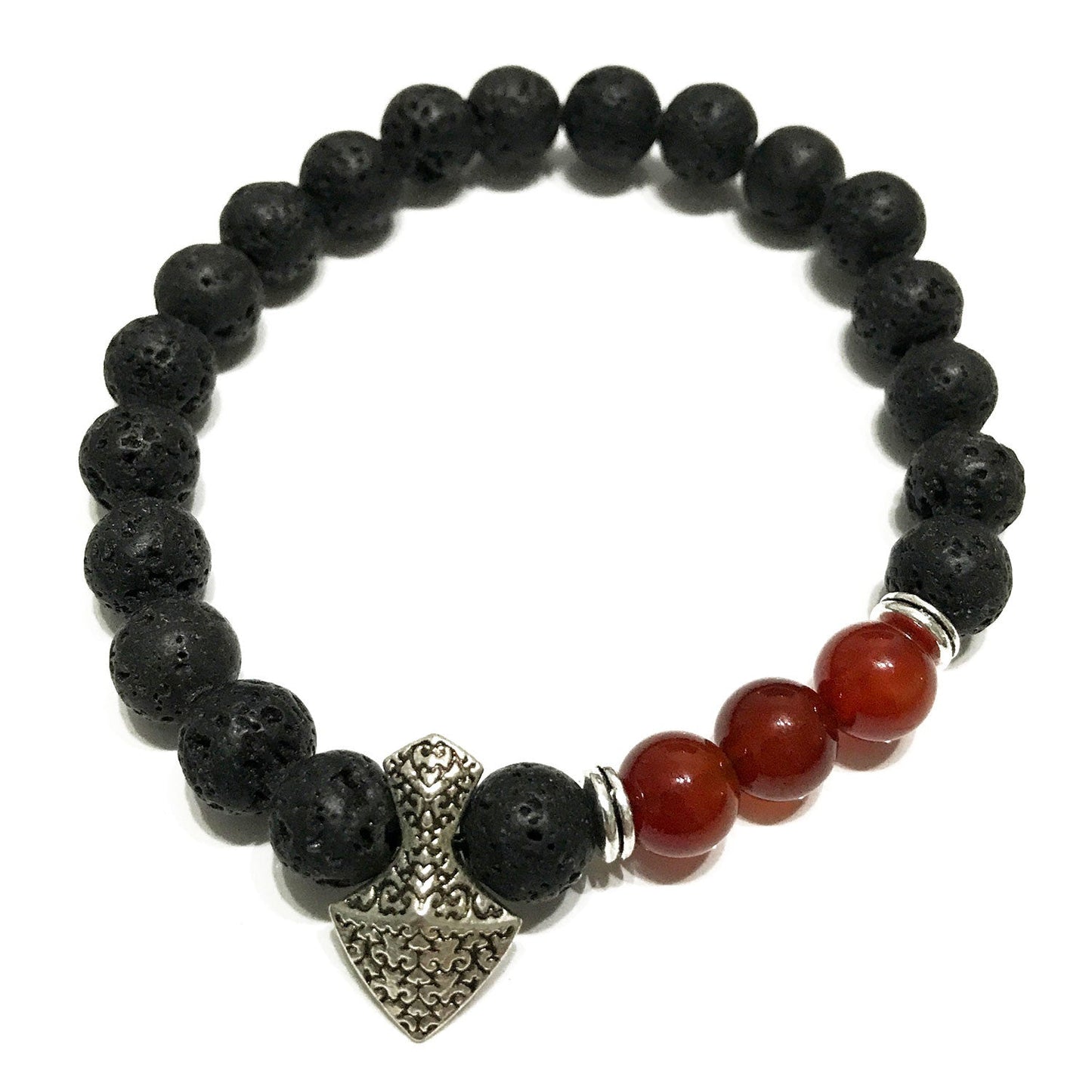 Lava Stone Bracelet - Axe - head Carnelian - Alchem Soul