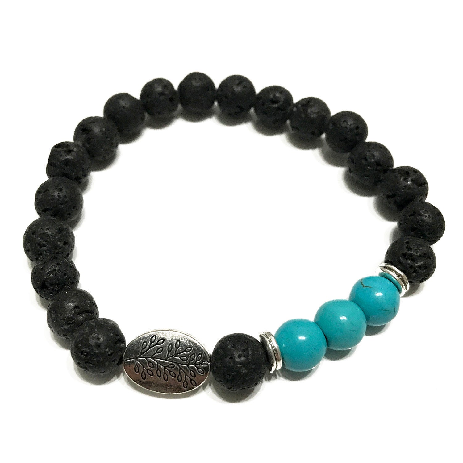 Lava Stone Bracelet - Leaf Turquoise - Alchem Soul