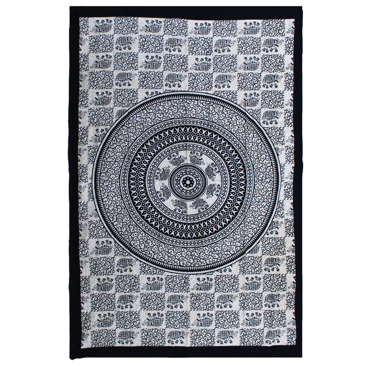 Mono Elephant Mandalaingle Cotton Bedspread - Alchem Soul