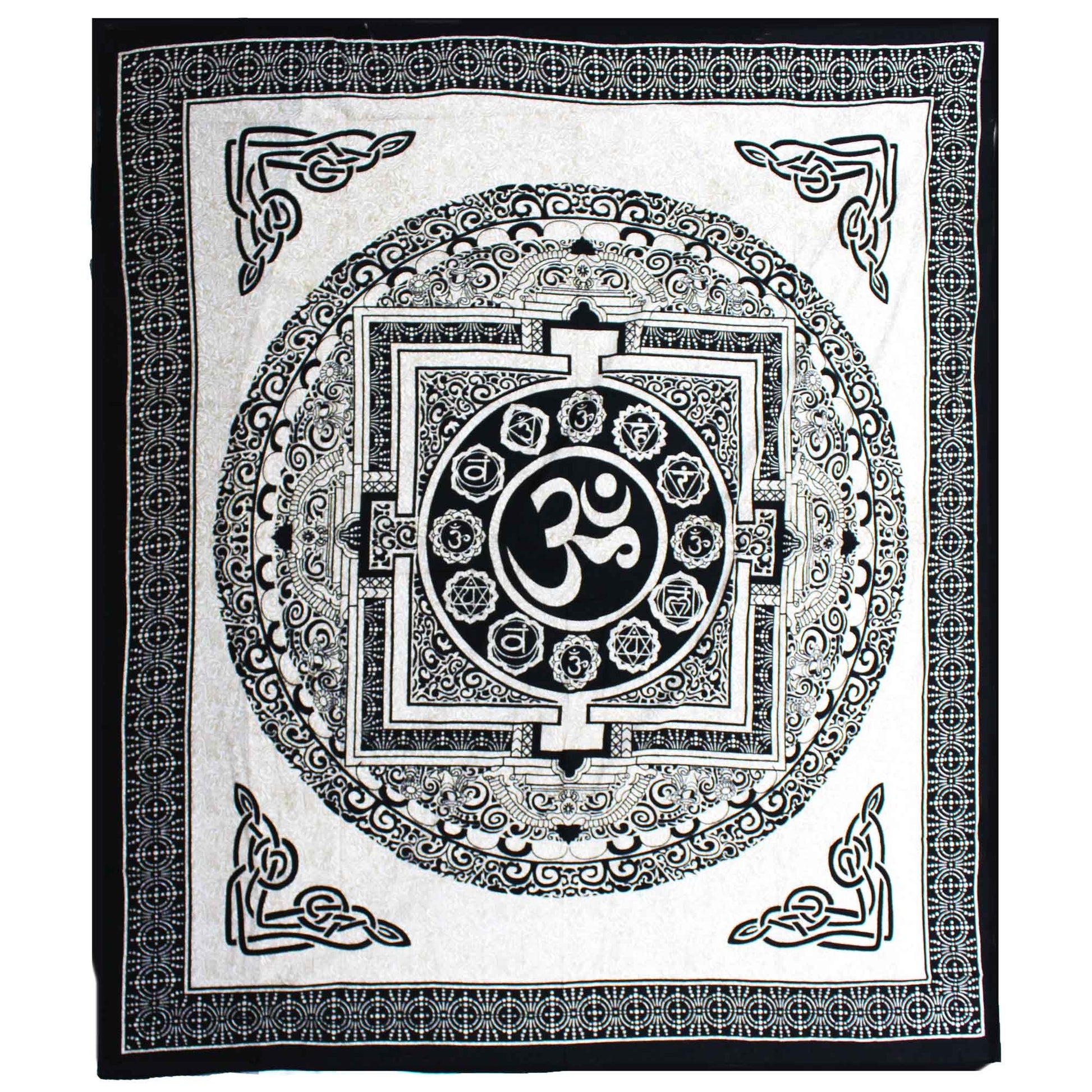 Mono OM Mandala Cotton Wall Hanging - Alchem Soul