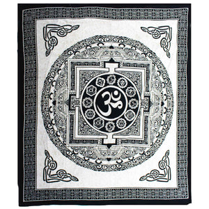 Mono OM Mandala Cotton Wall Hanging - Alchem Soul